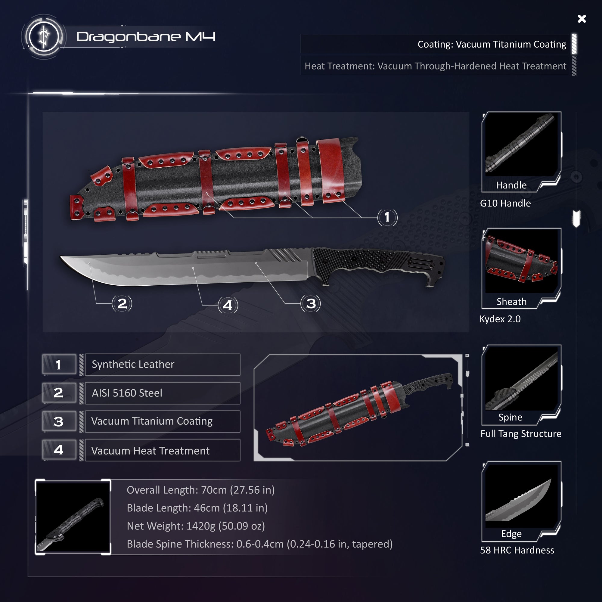 Dragonbane M4, Personalized Engraved Bushcraft Knife, Gift for Outdoor Enthusiasts, Camping Gear, Military Graduation Commemorative, Survival, Hunting